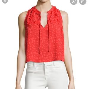 IRO Ragnhild Sleeveless Textured Boxy Top Red